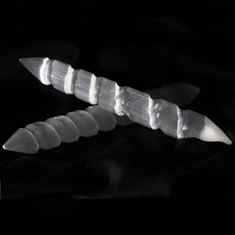 P-2 Selenite Polished Rustic Candle 3 HOLDER - Image 1